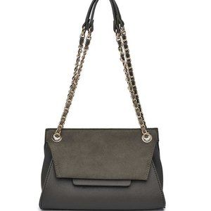 FAUX LEATHER SUEDE DESIGN CROSSBODY BAG
